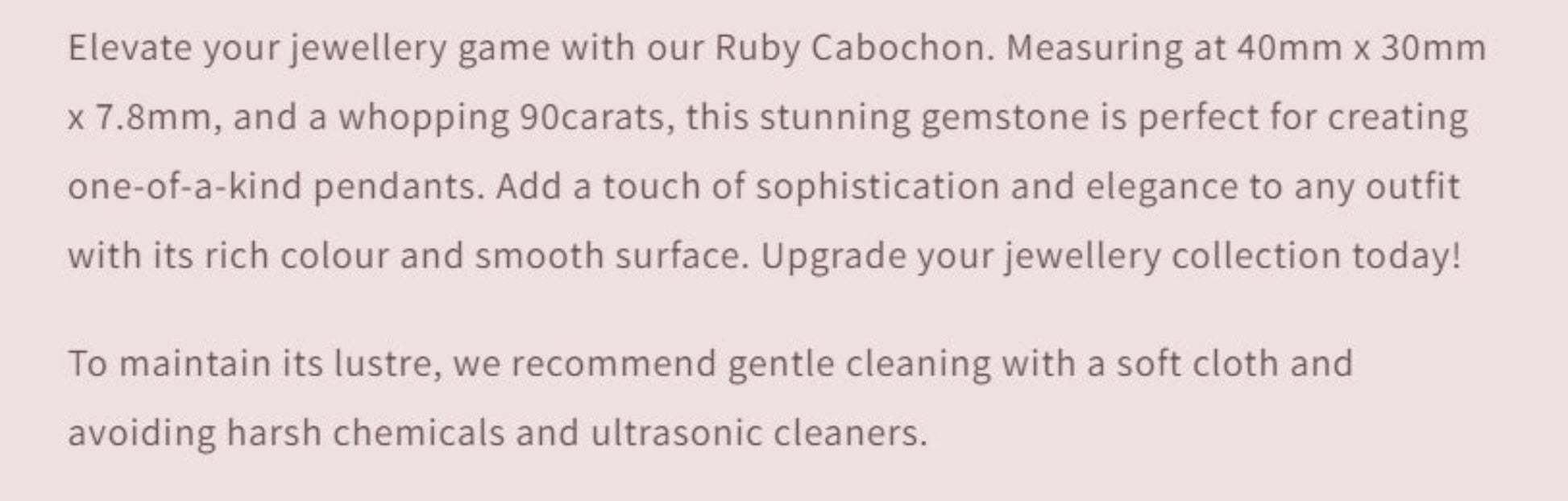 Text describing the product details of the gemstone beads , as seen on the Australian owned Melbourne Gemstone Beads shop.