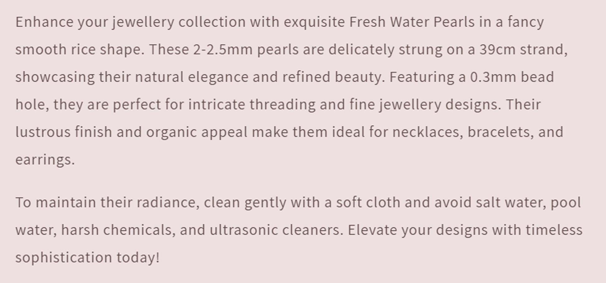 Text describing the product details of the gemstone beads, as seen on the Australian owned Melbourne Gemstone Beads shop.