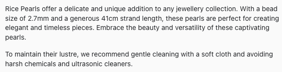 Text describing the product details of the 2.7mm freshwater pearl beads , as seen on the Australian owned Melbourne Gemstone Beads shop.