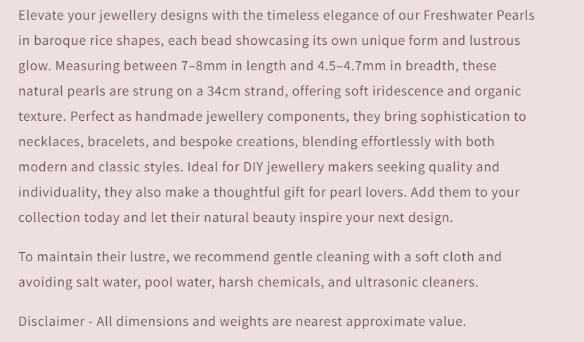 Text describing the product details of the gemstones, as seen on the Australian owned and trusted bead supplier, Melbourne Gemstone Beads.