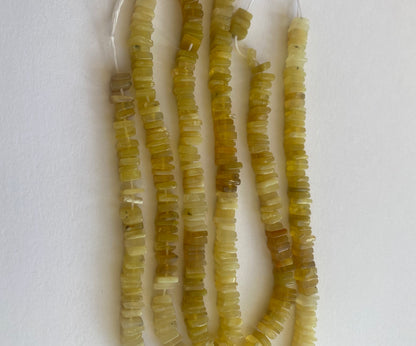 Yellow Opal | Smooth Square Beads | 5-5.5mm Bead Size | 20cm Strand Length