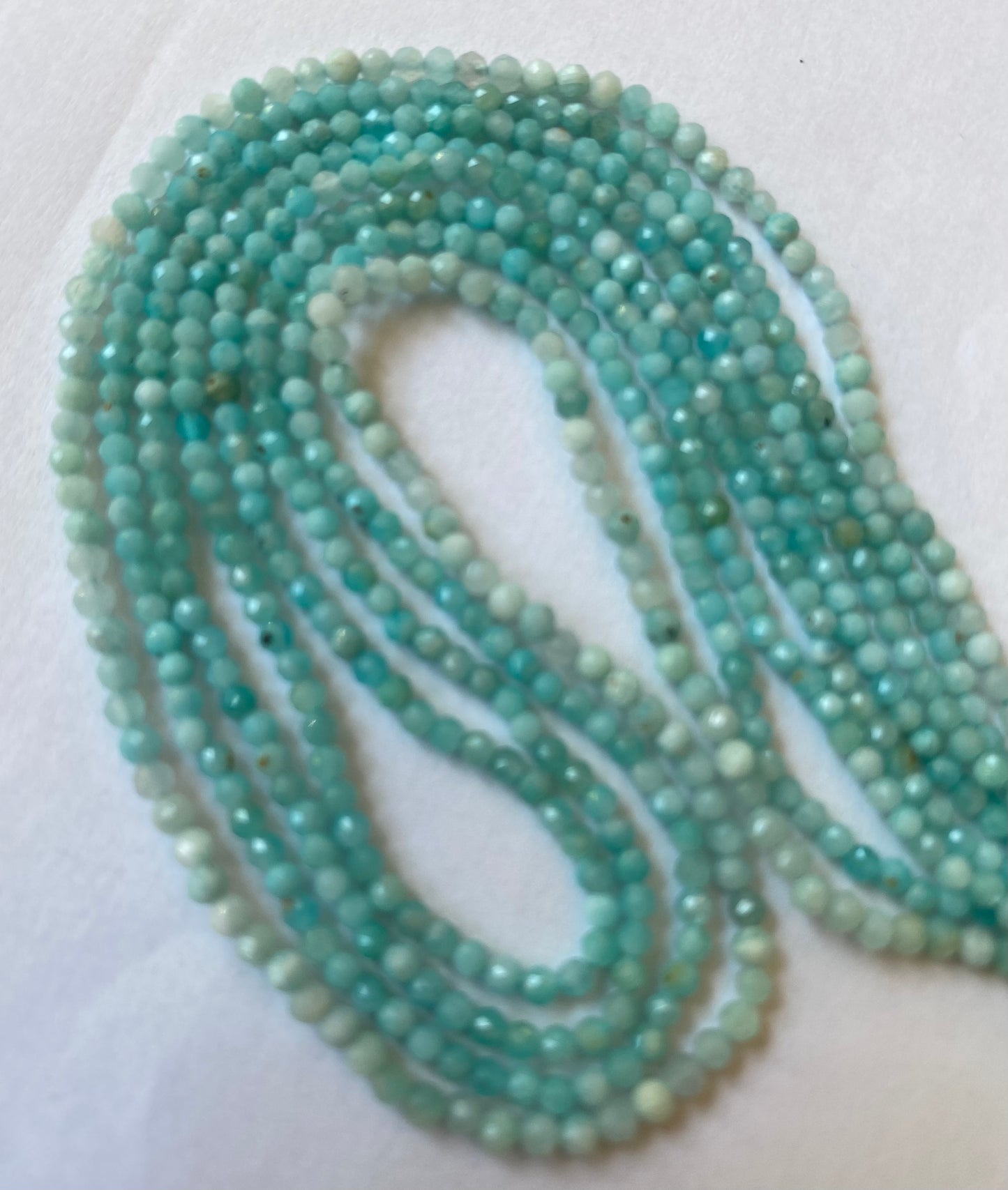 Amazonite | Faceted Rondelle | 2.2-2.5mm Bead Size | 32cm Strand Length