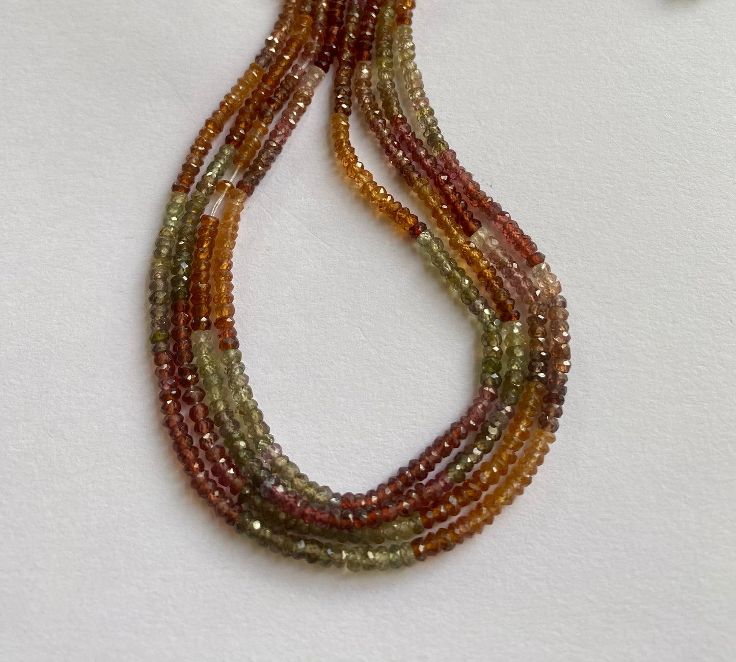 Multi Tourmaline | Faceted Rondelle | 3mm Bead Size | 35cm Strand Length