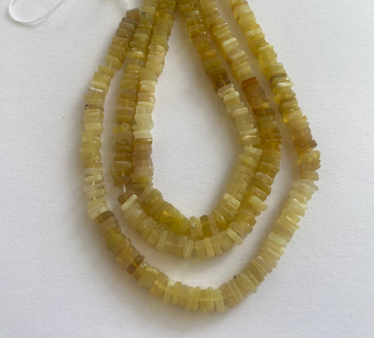 Yellow Opal | Smooth Square Beads | 5-5.5mm Bead Size | 20cm Strand Length