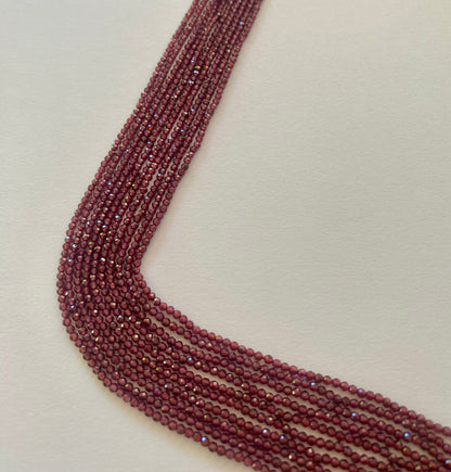 Garnet | Micro Faceted Rondelle | 2.2mm Bead Size | 32cm Strand Length