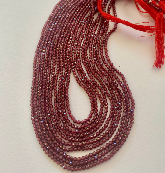 Garnet | Micro Faceted Rondelle | 2.2mm Bead Size | 32cm Strand Length