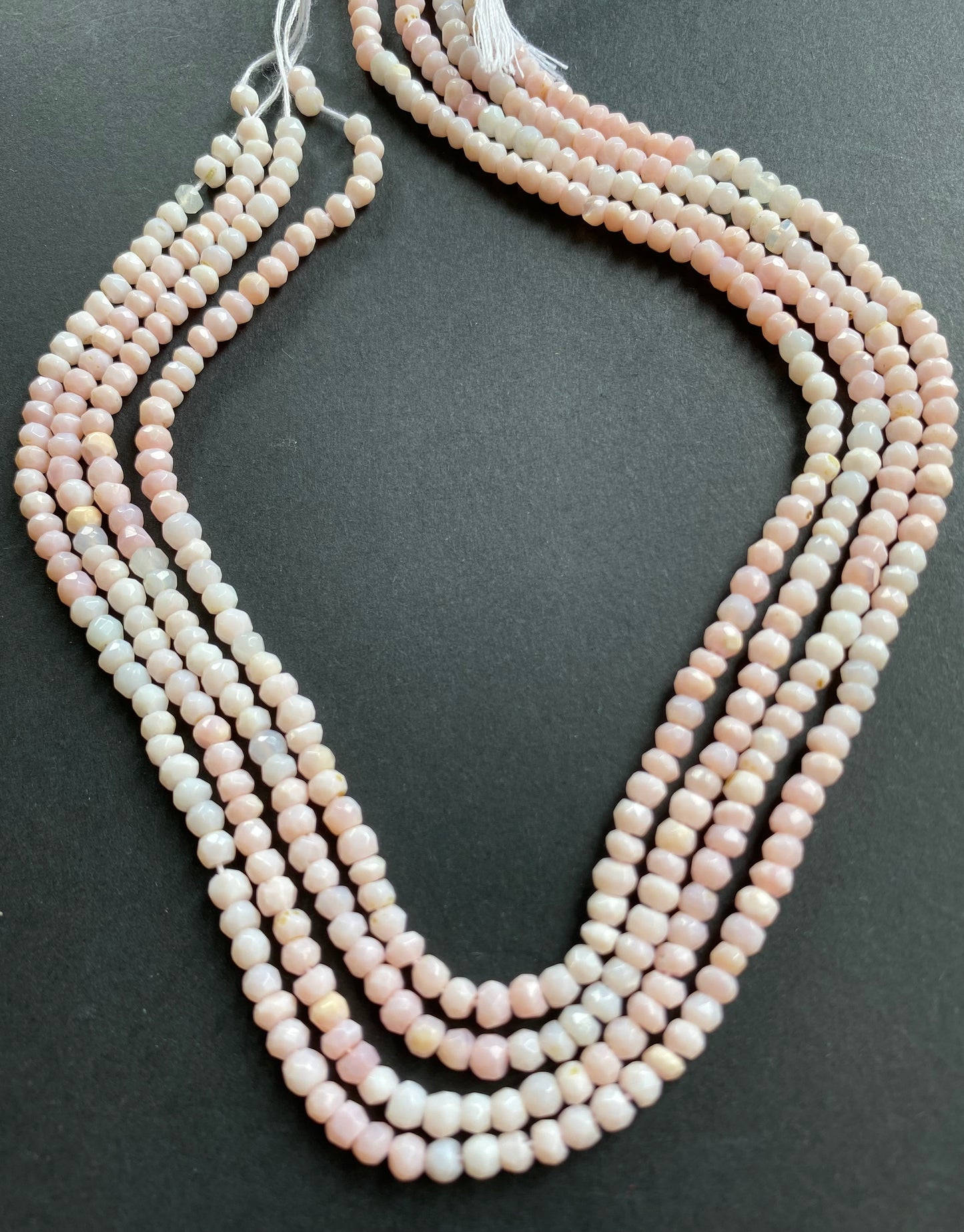 Pink Opal Shaded | Faceted Rondelle Beads | 3.5-4mm Bead Size | 34cm Strand Length