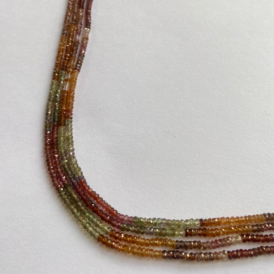 Multi Tourmaline | Faceted Rondelle | 3mm Bead Size | 35cm Strand Length