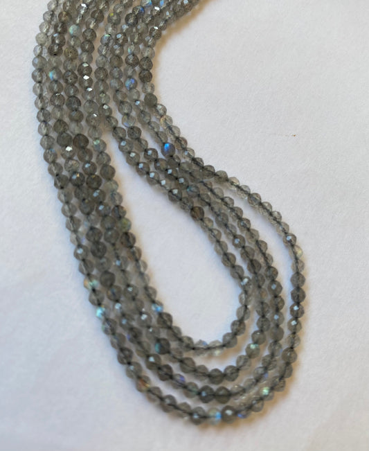 Labradorite | Faceted Rondelle | 2.5mm Bead Size | 32cm Strand Length