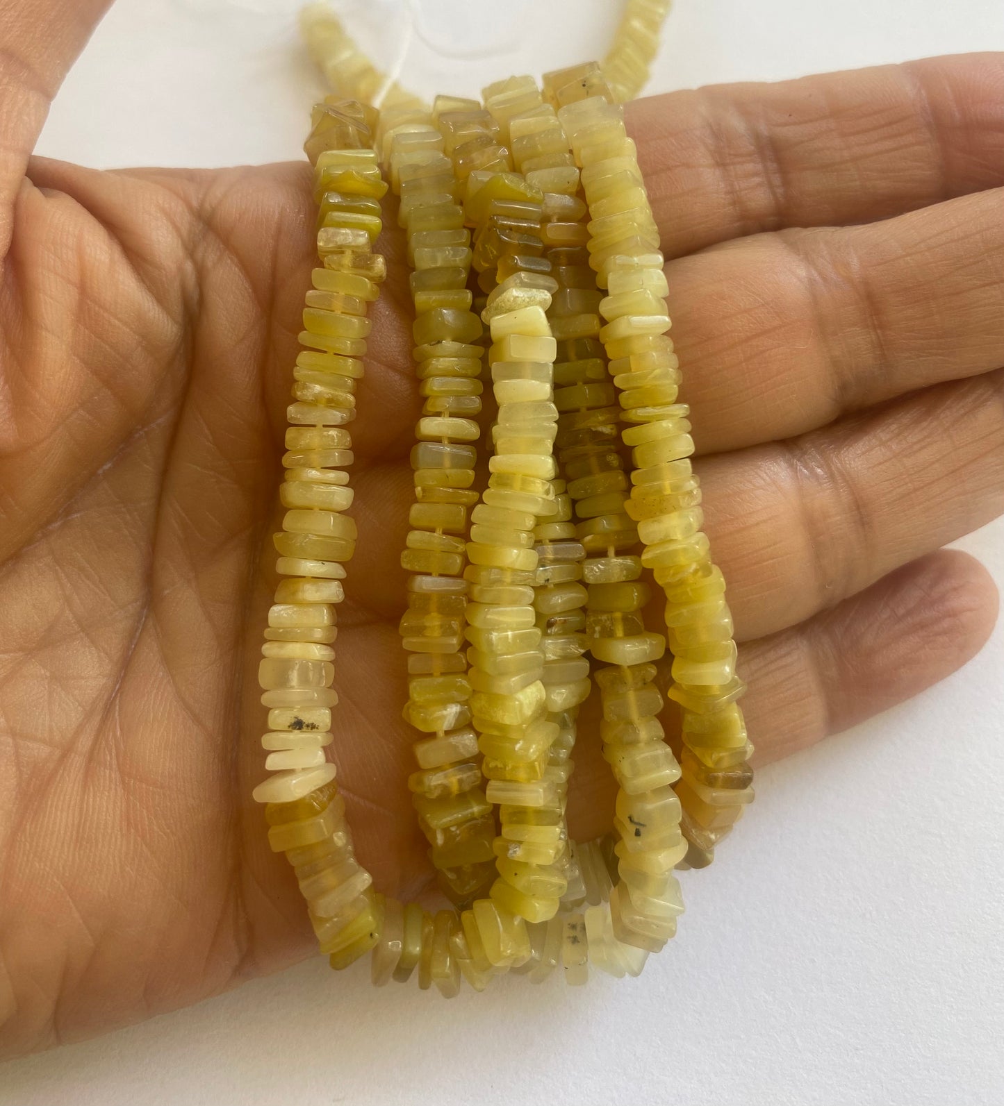 Yellow Opal | Smooth Square Beads | 5-5.5mm Bead Size | 20cm Strand Length