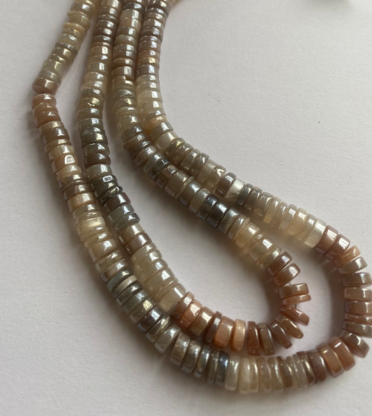 Multi Moonstone | Smooth Wheel | 7mm Bead Size | 33cm Strand Length