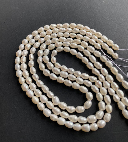 Freshwater Oval Pearls | 4-4.5mm Bead Size | 37cm Strand Length