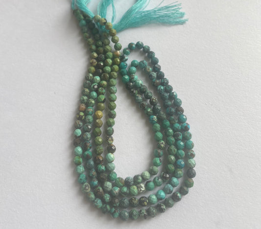 Chrysocolla | Faceted Rondelle | 3.5mm Bead Size | 32cm Strand Length