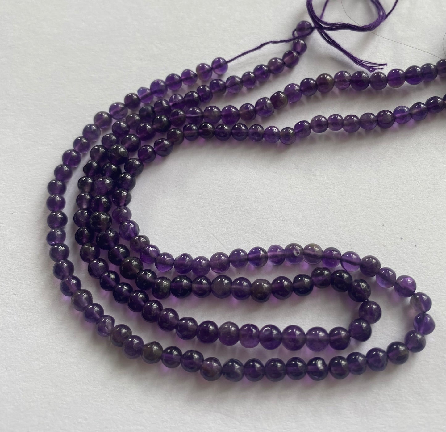 Amethyst | Smooth Round | 4.5mm Bead Size | 33cm Strand Length