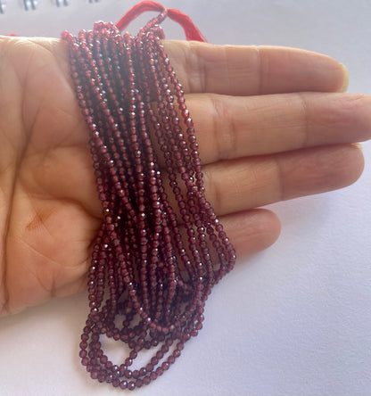 Garnet | Micro Faceted Rondelle | 2.2mm Bead Size | 32cm Strand Length