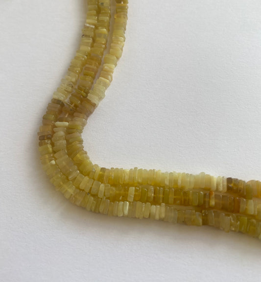 Yellow Opal | Smooth Square Beads | 5-5.5mm Bead Size | 20cm Strand Length