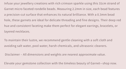 Text describing the product details of the gemstone beads , as seen on the Australian owned Melbourne Gemstone Beads shop.