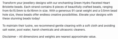 Text describing the product details of the Hydro Faceted natural gemstone beads, as seen on the Australian owned Melbourne Gemstone Beads shop.