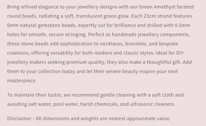 Text describing the product details of the gemstones, as seen on the Australian owned and trusted bead supplier, Melbourne Gemstone Beads.