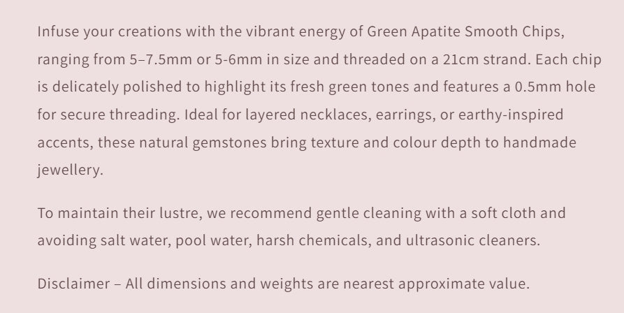 Text describing the product details of the gemstone beads , as seen on the Australian owned and trusted bead supplier, Melbourne Gemstone Beads.