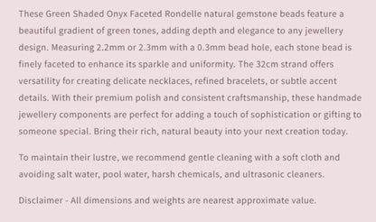 Text describing the product details of the gemstone beads , as seen on the Australian owned and trusted bead supplier, Melbourne Gemstone Beads.