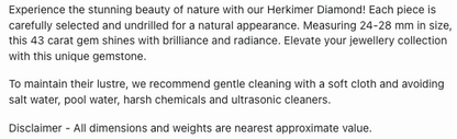 Text describing the product details of the Herkimer Diamond natural gemstone beads, as seen on the Australian owned Melbourne Gemstone Beads shop.