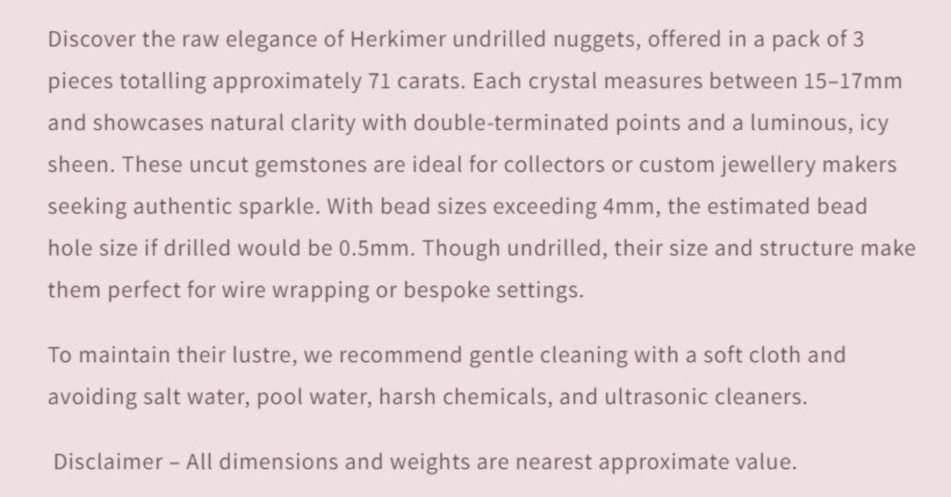 Text describing the product details of the gemstone beads , as seen on the Australian owned Melbourne Gemstone Beads shop.