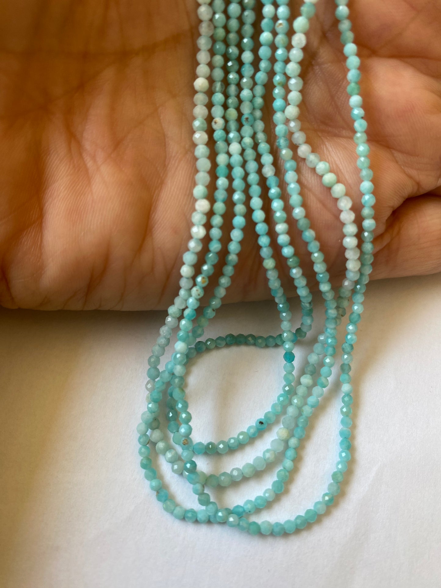 Amazonite | Faceted Rondelle | 2.2-2.5mm Bead Size | 32cm Strand Length