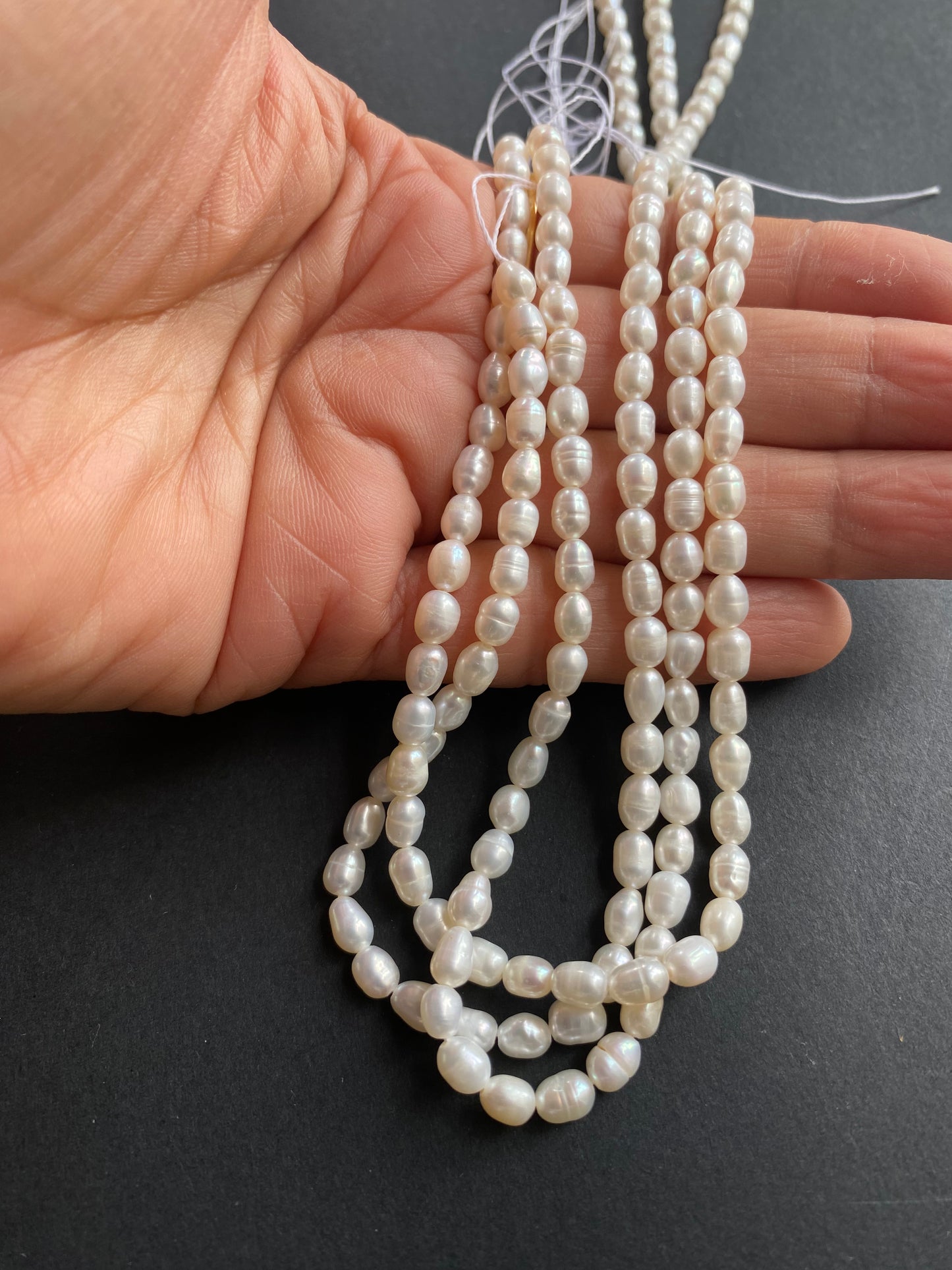 Freshwater Oval Pearls | 4-4.5mm Bead Size | 37cm Strand Length