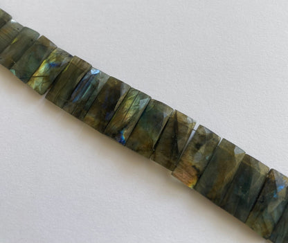 Faceted Labradorite gemstones in rectangular cut, ideal for statement jewellery designs.