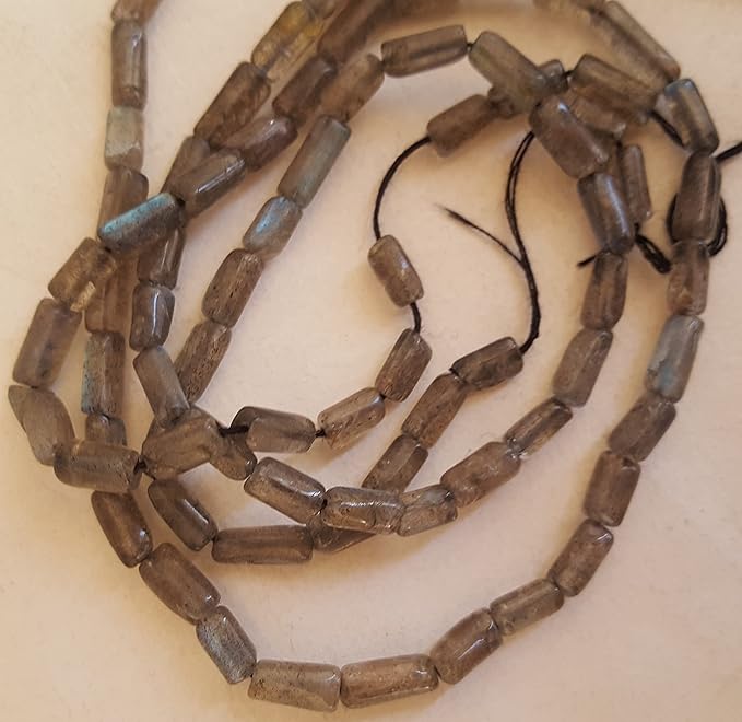 Smooth pipe-shaped semi-precious Labradorite breads