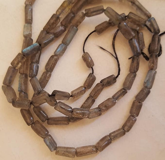 Smooth pipe-shaped semi-precious Labradorite breads