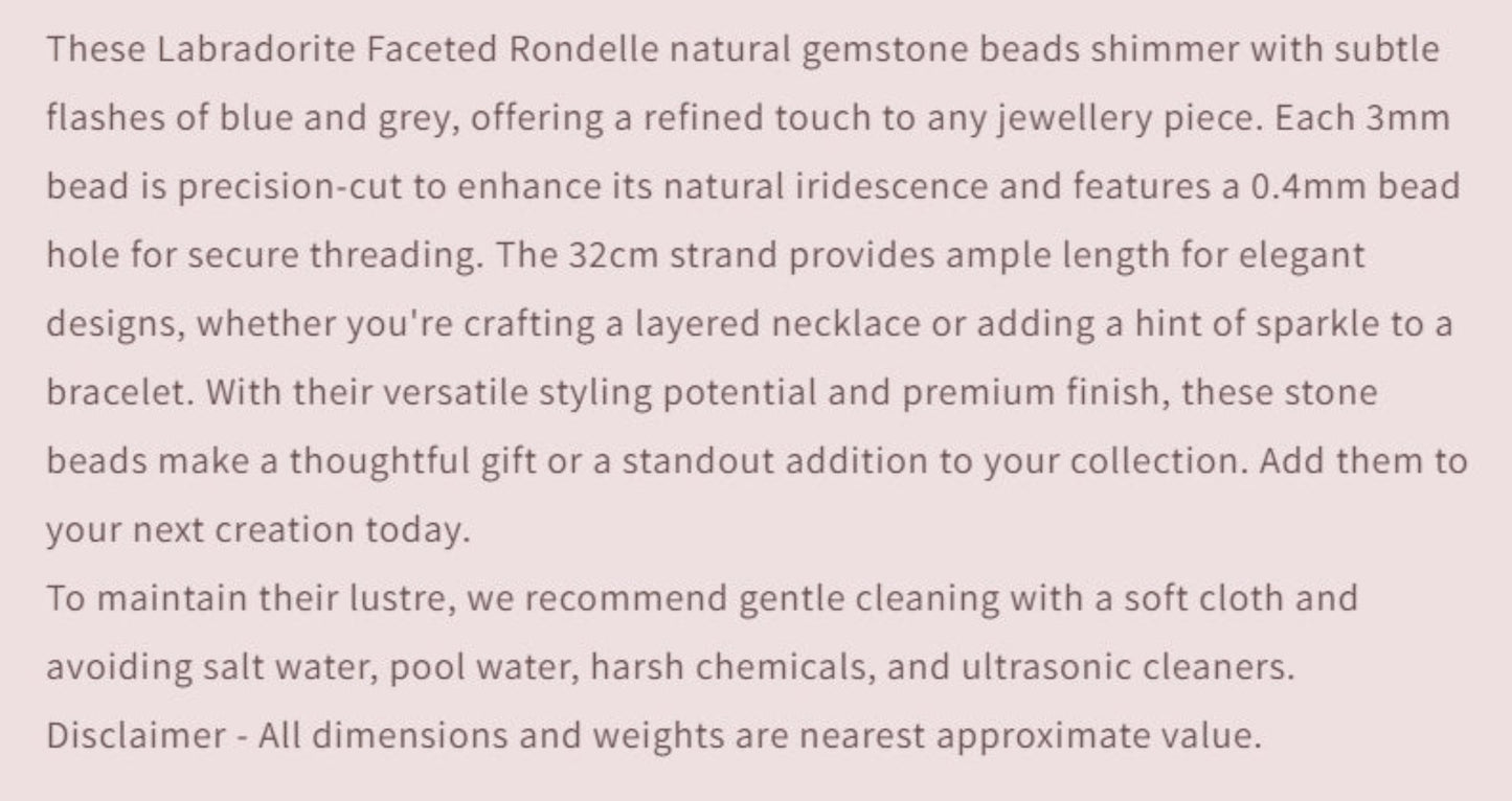 Text describing the product details of the gemstone beads , as seen on the Australian owned and trusted bead supplier, Melbourne Gemstone Beads.