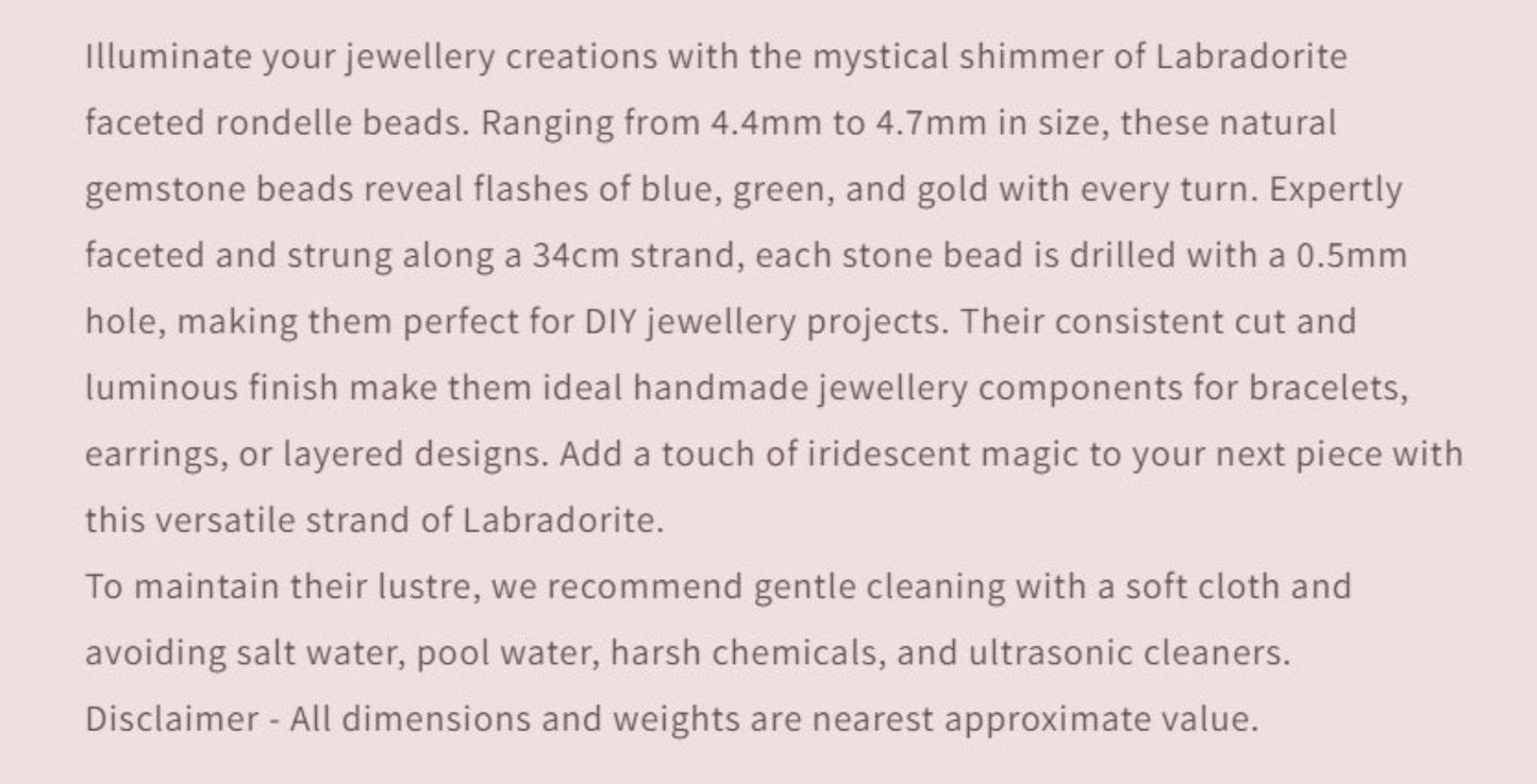 Text describing the product details of the gemstone beads , as seen on the Australian owned and trusted bead supplier, Melbourne Gemstone Beads.