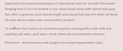 Text describing the product details of the gemstone beads , as seen on the Australian owned and trusted bead supplier, Melbourne Gemstone Beads.