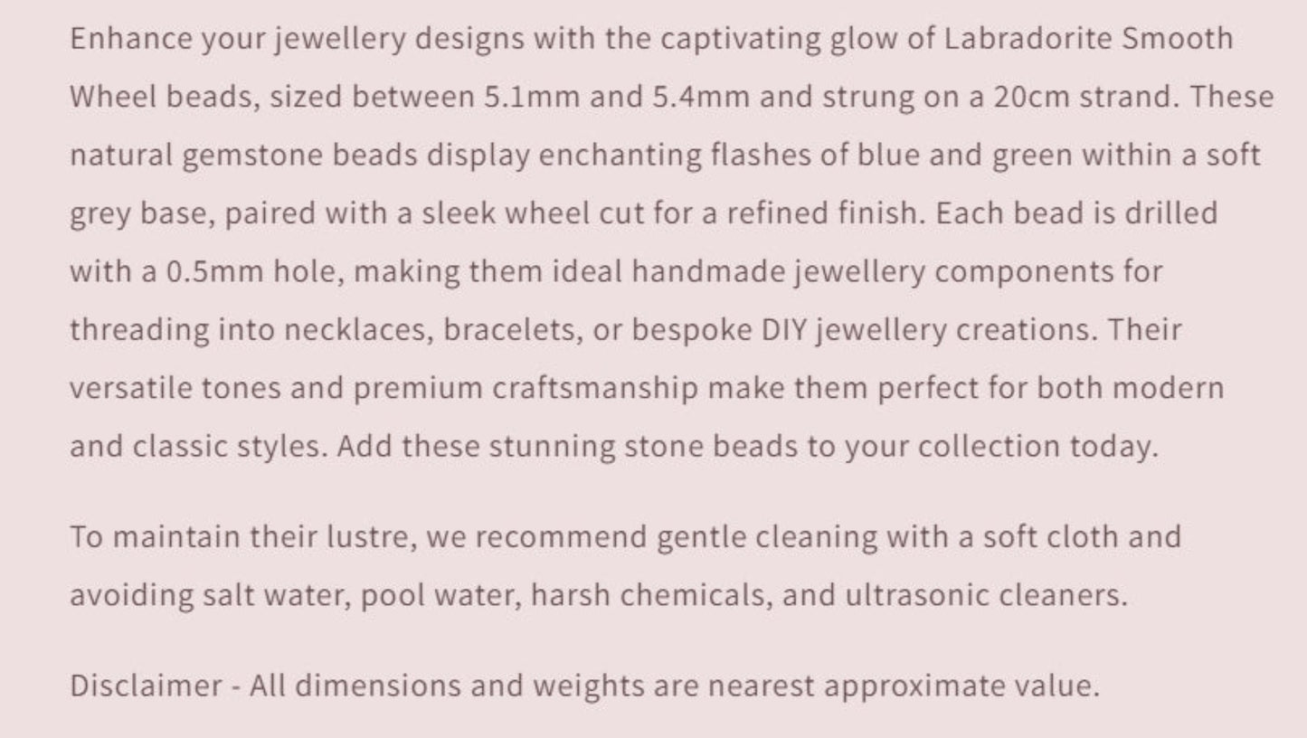 Text describing the product details of the gemstone beads , as seen on the Australian owned and trusted bead supplier, Melbourne Gemstone Beads.