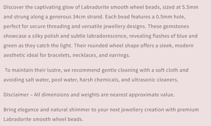 Text describing the product details of the gemstone beads , as seen on the Australian owned Melbourne Gemstone Beads shop.