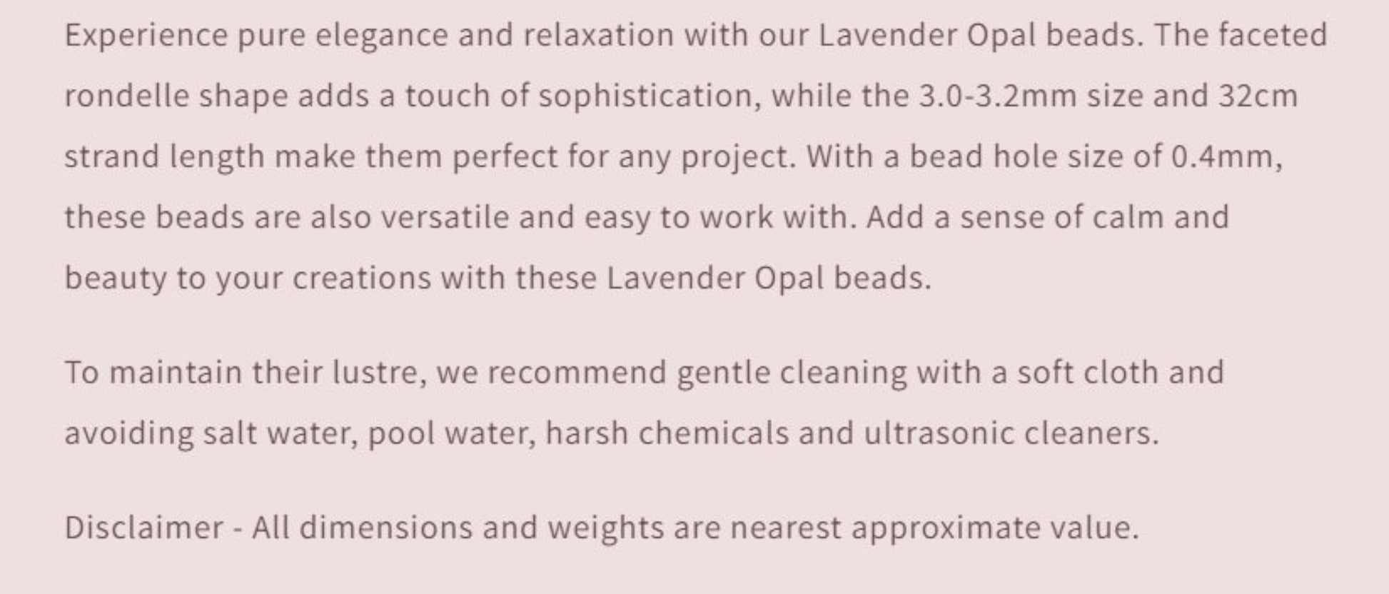 Text describing the product details of the gemstone beads , as seen on the Australian owned and trusted bead supplier, Melbourne Gemstone Beads.