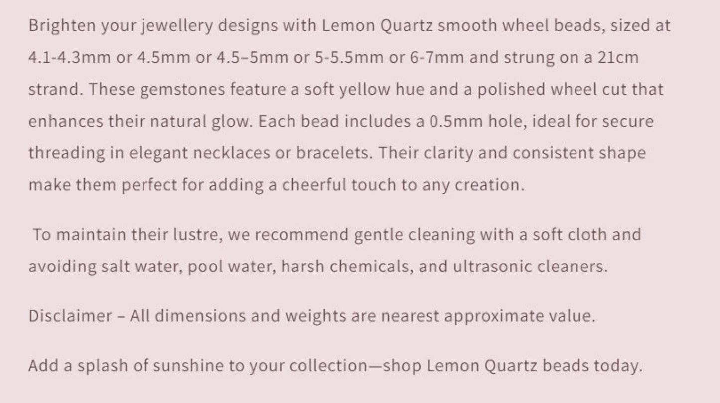 Text describing the product details of the gemstone beads , as seen on the Australian owned and trusted bead supplier, Melbourne Gemstone Beads.