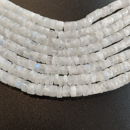 Gently polished Moonstone wheels radiate a pearly sheen, capturing light beautifully.