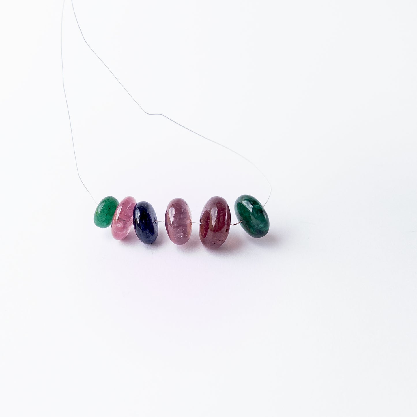 Genuine Emerald, Ruby and Blue Sapphire stone beads in smooth rondelle cut, ideal for gemstone beads for DIY jewellery.