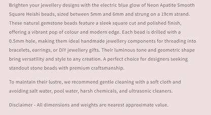 Text describing the product details of the gemstone beads , as seen on the Australian owned and trusted bead supplier, Melbourne Gemstone Beads.