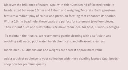 Text describing the product details of the gemstone beads , as seen on the Australian owned Melbourne Gemstone Beads shop.