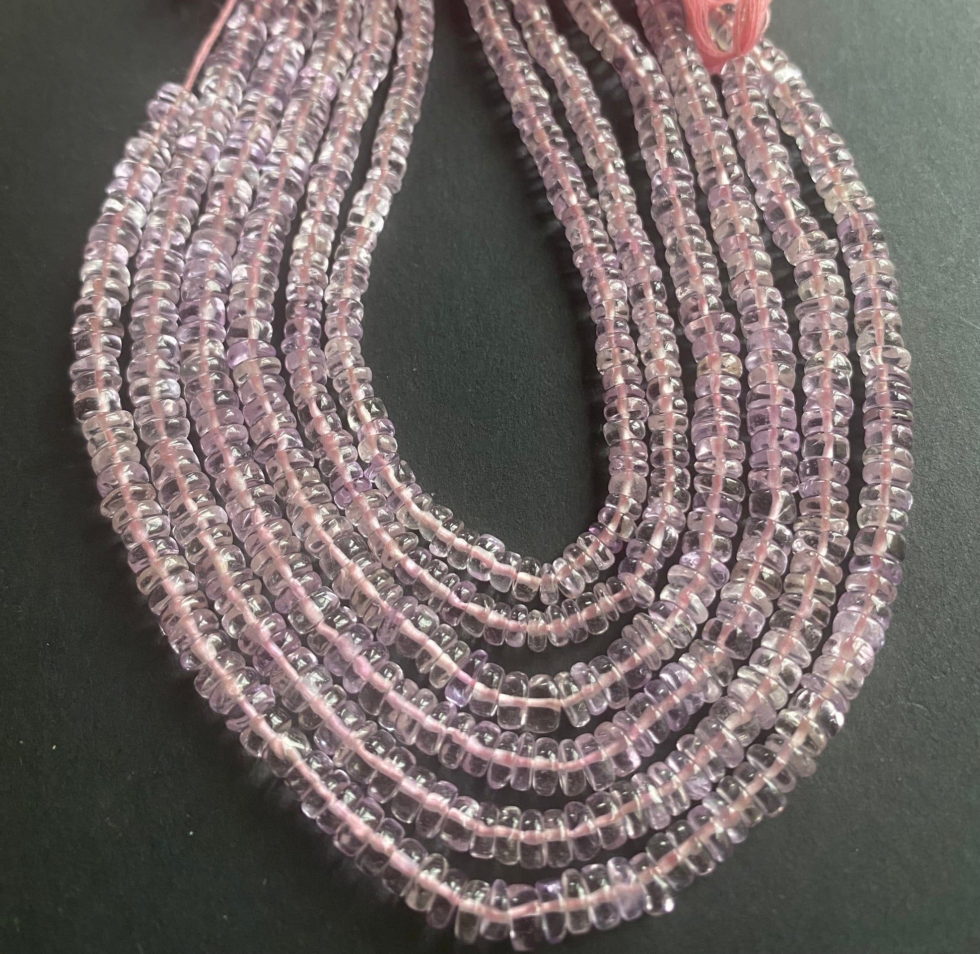 Beautiful  pink amethyst stones, smooth wheels natural gemstone beads.