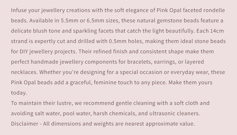 Text describing the product details of the gemstone beads , as seen on the Australian owned and trusted bead supplier, Melbourne Gemstone Beads.