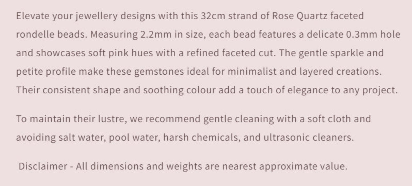 Text describing the product details of the gemstone beads , as seen on the Australian owned Melbourne Gemstone Beads shop.