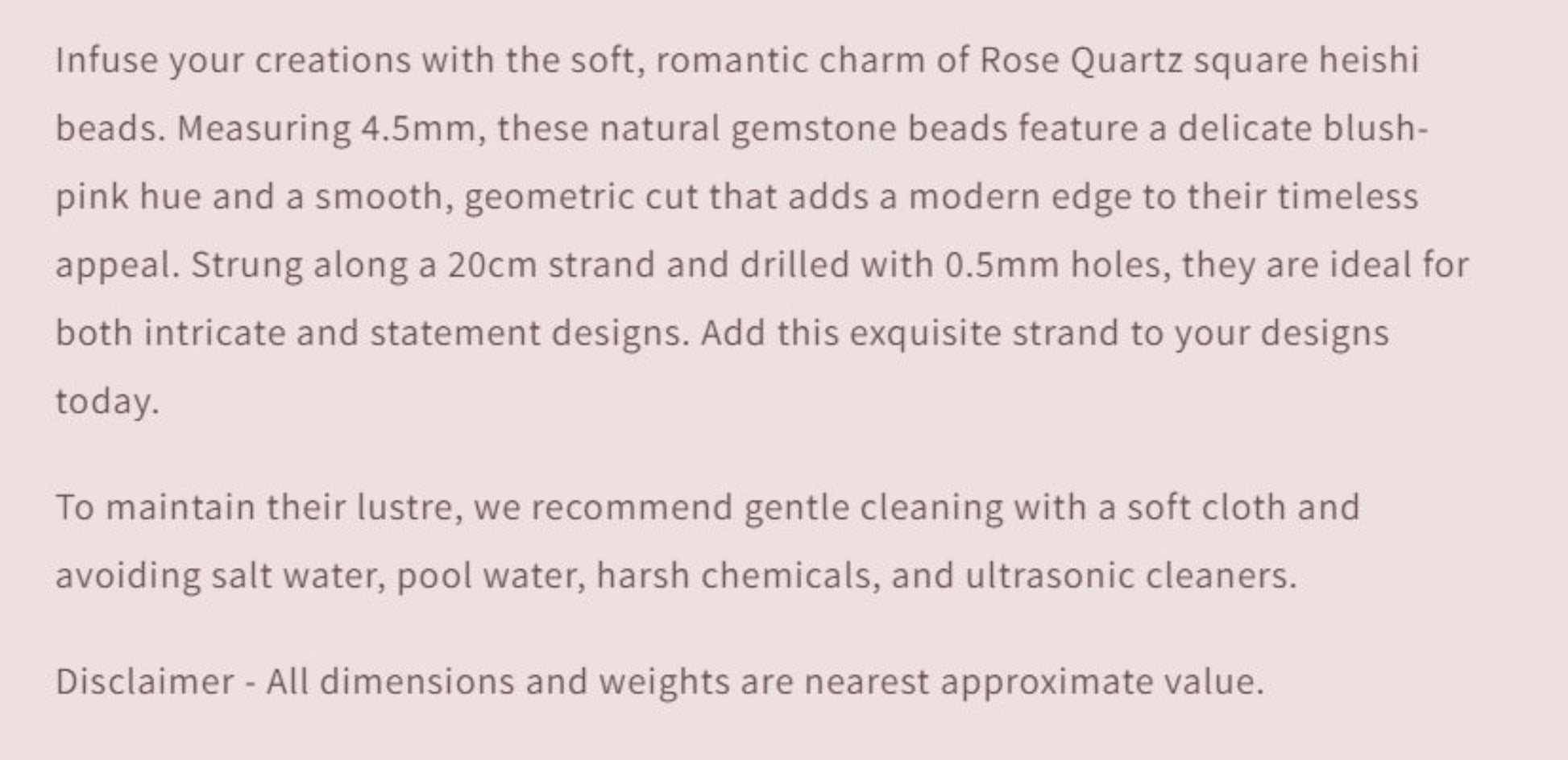 Text describing the product details of the gemstone beads , as seen on the Australian owned and trusted bead supplier, Melbourne Gemstone Beads.