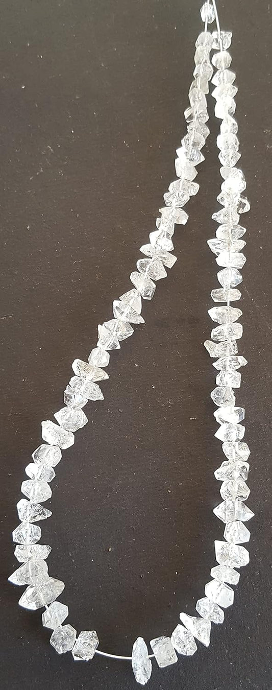 Rough Herkimer Diamonds, with 6-8mm beads for a unique look.