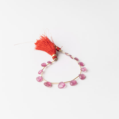 Genuine Ruby gemstone beads with vibrant colour saturation and brilliant facets that catch the light beautifully.