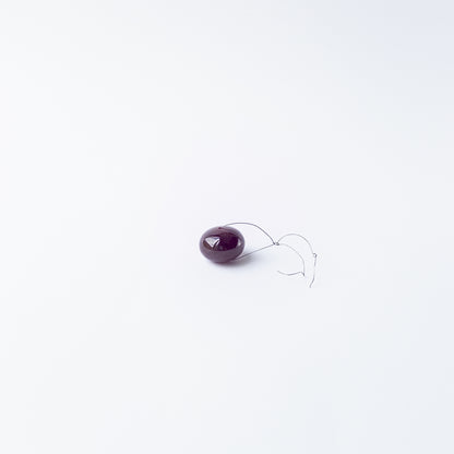 Ruby smooth rondelle gemstone bead with deep red colour and polished shine, ideal for jewellery accents.